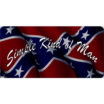 Simple Kind Of Man Rebel Flag Photo License Plate